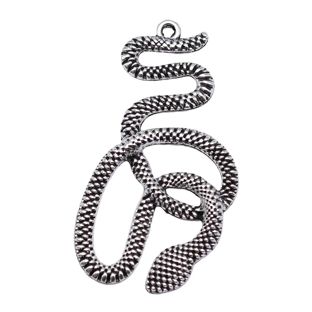 Cobra Snake Charms Antique Bronze Silver Pendants For DIY Bracelet Necklace Jewelry