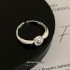 Cuiyan S925 Silver Korean Oval Ring - Women's Japanese Pattern Niche Open Index Finger Ring, Cold Fashion Style