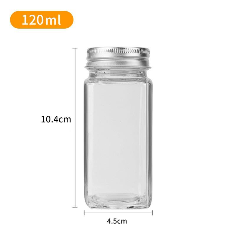 24-Pack Spice Jars: 4oz Square Bottles with 120ml Capacity and Acacia Wood Lids