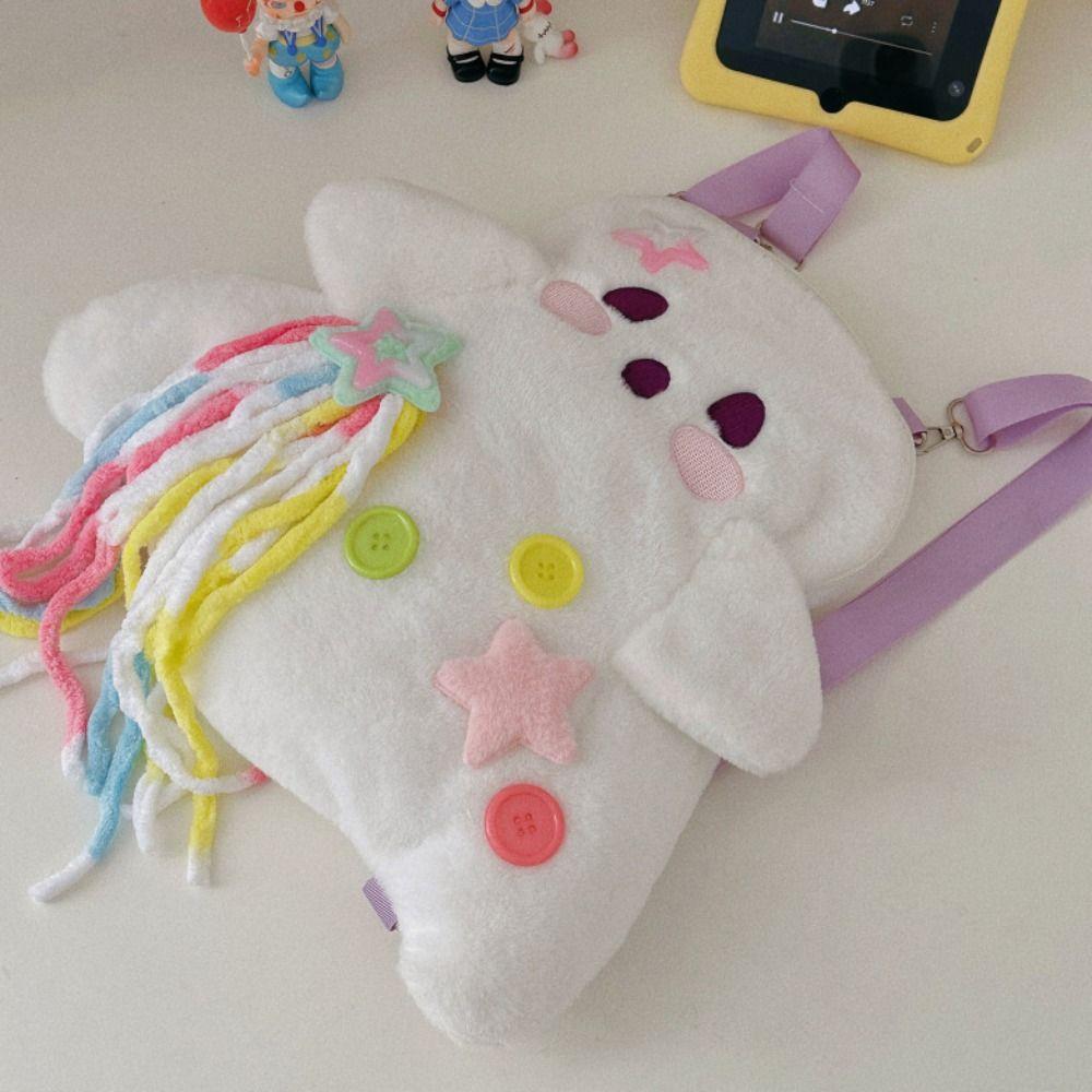 Large Capacity Plush Ghost Backpack Korean Style School Bag Sweet Doll Stuffed Plush Bag  Travel