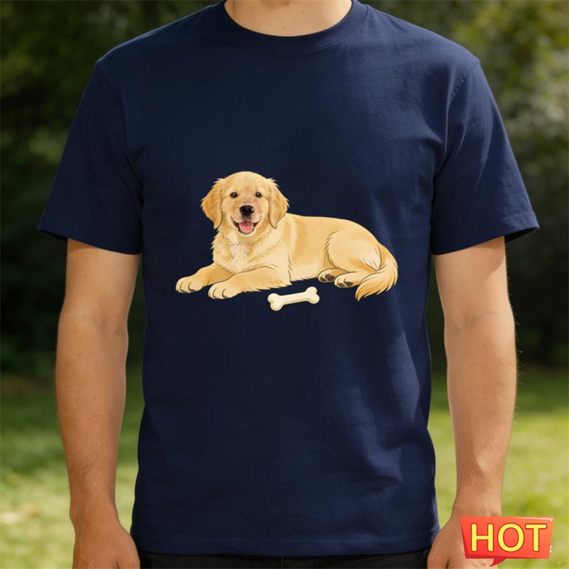 Funny Golden Retriever Graphic T Shirts For Men Summer Fashion Cute Dog 3D Printed T-shirts Casual Oversized Crew Neck Tees Tops