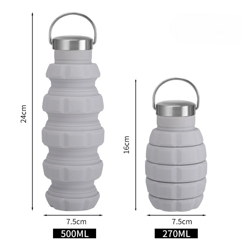 Outdoorové sporty Jedlý silikonový kelímek na vodu Netěsnost Cestovní výsuvný skládací hrnek Horolezectví Fitness Přenosná silikonová láhev