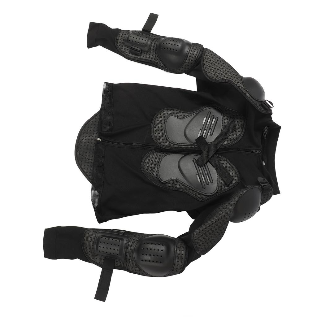 מעיל גוף מגן לאופנוע שרוול ארוך מעיל הגנה לכל הגוף לחזה מרפק שחור XXL