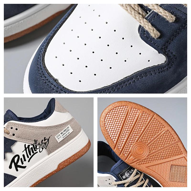 мода Мужские Повседневные Кроссовки на Шнуровке для Скейтборда Новые Мужские Кроссовки — фото 6