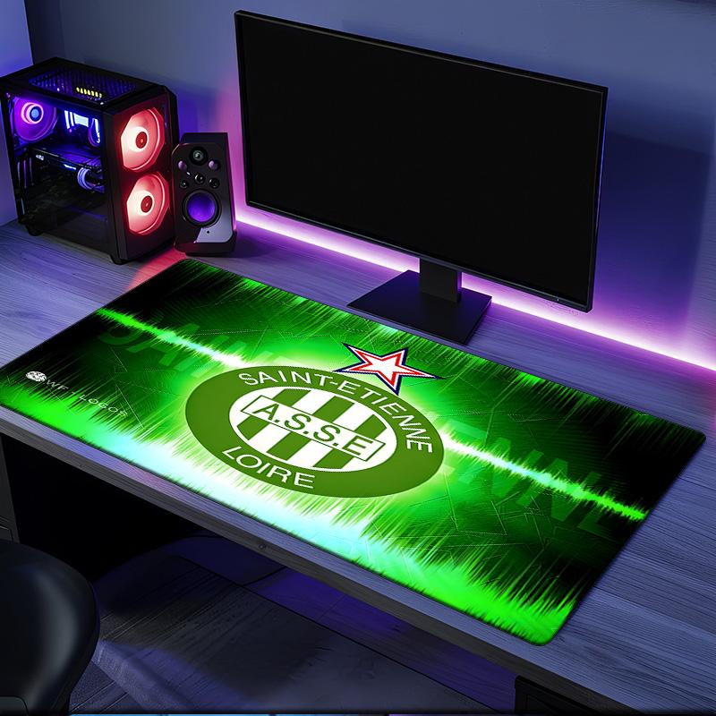 Saint-etienne Football Club Mauspads, Gummiunterseite, Mauspads für Gamer und Bürogebrauch, Gaming-Schreibtisch , Leicht zu reinigende Matte Weihnachts-Fan-Geschenke