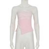 Slim Fit Lace Tube Tops Fake Two Pieces Women Camisole Fashion Sweet Lace Vest  Party
