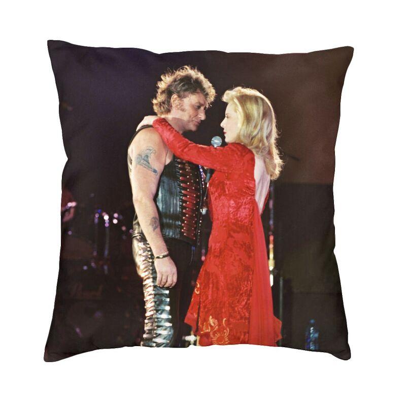 Fashion Johnny Hallyday Cushion Cover X Soft Singer French France Pillow Case for Car Square Pillowcase Home Decorative