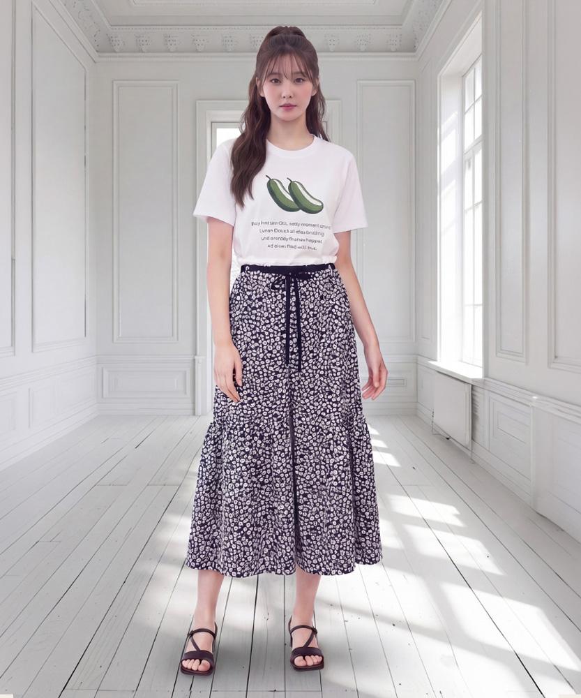L By L Black Floral Wide Pants