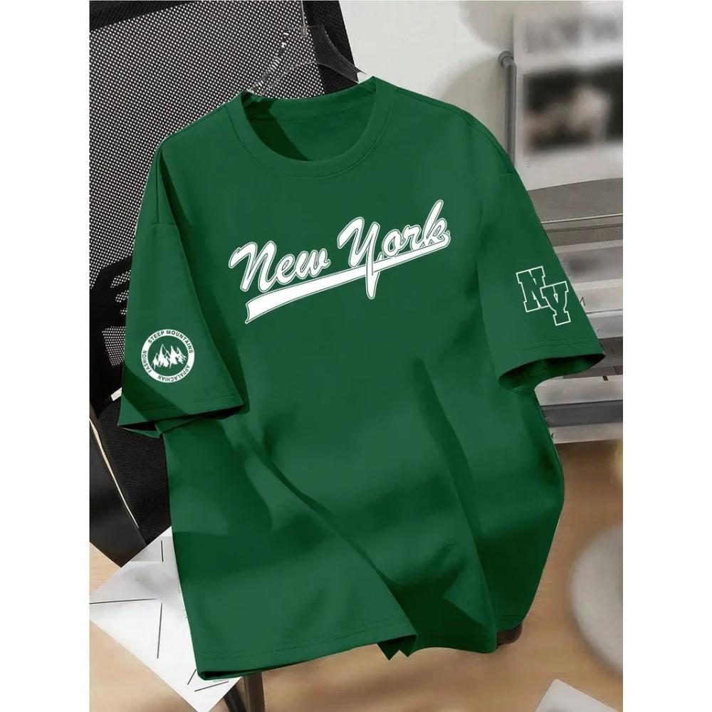 Men's Fashion T-shirt   Personalized Letters   Pattern Printed Men's T-shirt Top