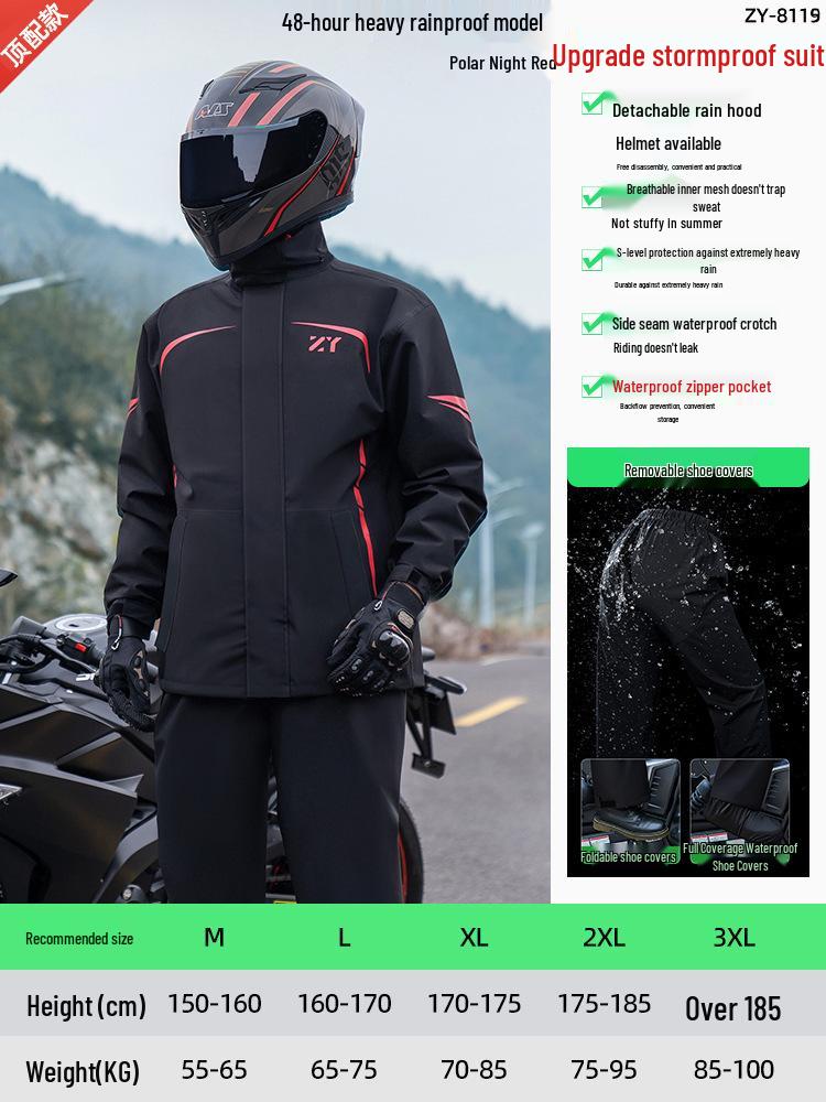 Qi An Ga Mian Adult Reflective Waterproof Cycling Raincoat and Pants Set