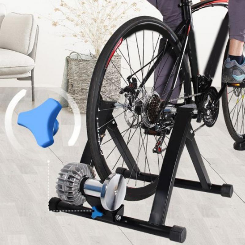 Bike Trainer Stand For Indoor Riding Portable Foldable Magnetic Stainless Steel Indoor Trainer Stationary Exercise With Noise