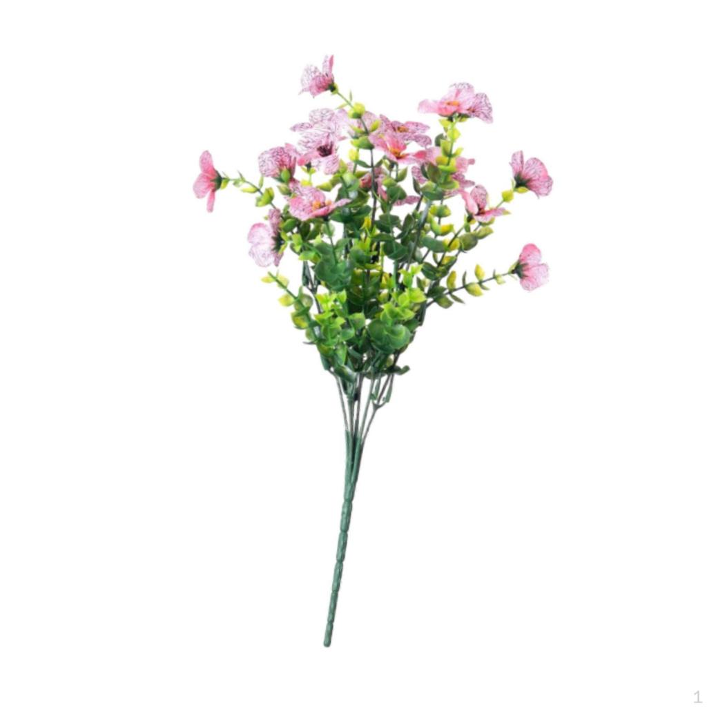 Artificial Violet Flower Bouquet Pick Fake Plant Faux Branch for Backyard