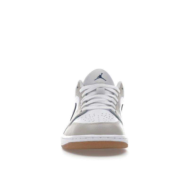 Air Jordan 1 Low Georgetown Herre Sneakers Hvit Nøytral-Grå Gummi-Medium-Brun 553558-146