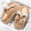 Bow Cotton Slippers 2025 New Winter Bag Heel Outdoor Wear Indoor Home Plush Platform Cotton Shoes