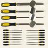 AeKeatDa 19-Piece File Set: Premium T12 Forged Alloy Steel File Set with 4 Large Flat, Triangular, Half-Round, and Round Files, 14 Needle Files, and a