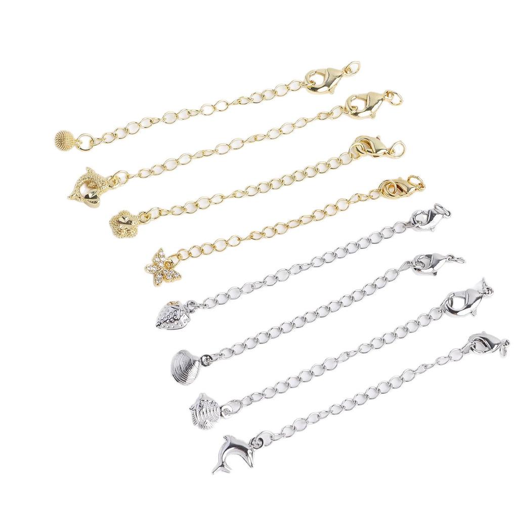 18K Gold-Plated Dolphin Shell Tail Extension Chain for DIY Bracelets/Necklaces with Lobster Clasp – High Color Retention, Fashionable Light Luxury
