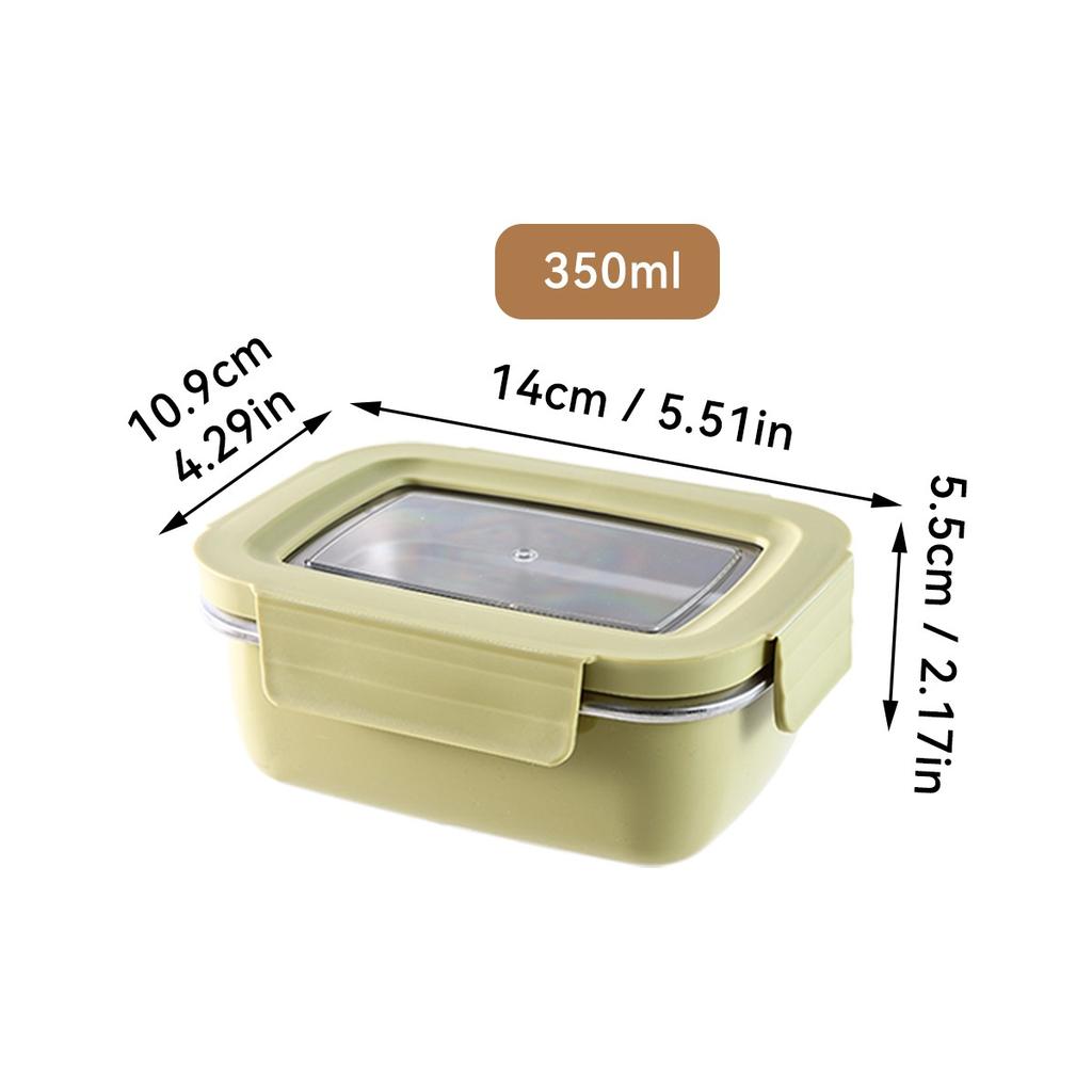 304 Stainless Steel Bento Lunch Box For Kids Students Portable Sealed Fruit Salad Food Container With Compartment Microwave Safe