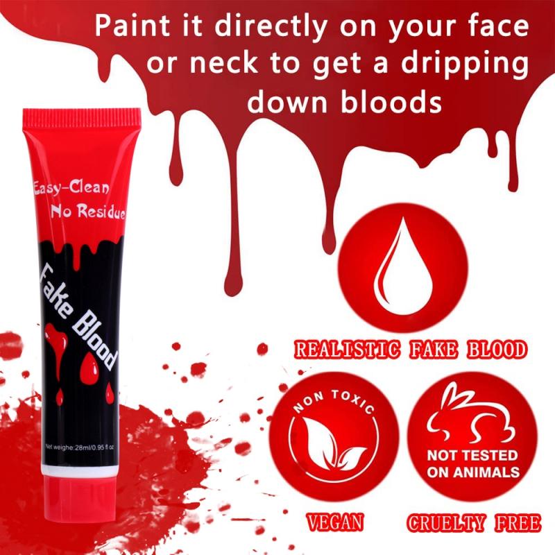 Halloween Horror Fake Blood Face Body Paint Makeup Easy Clean No Residue