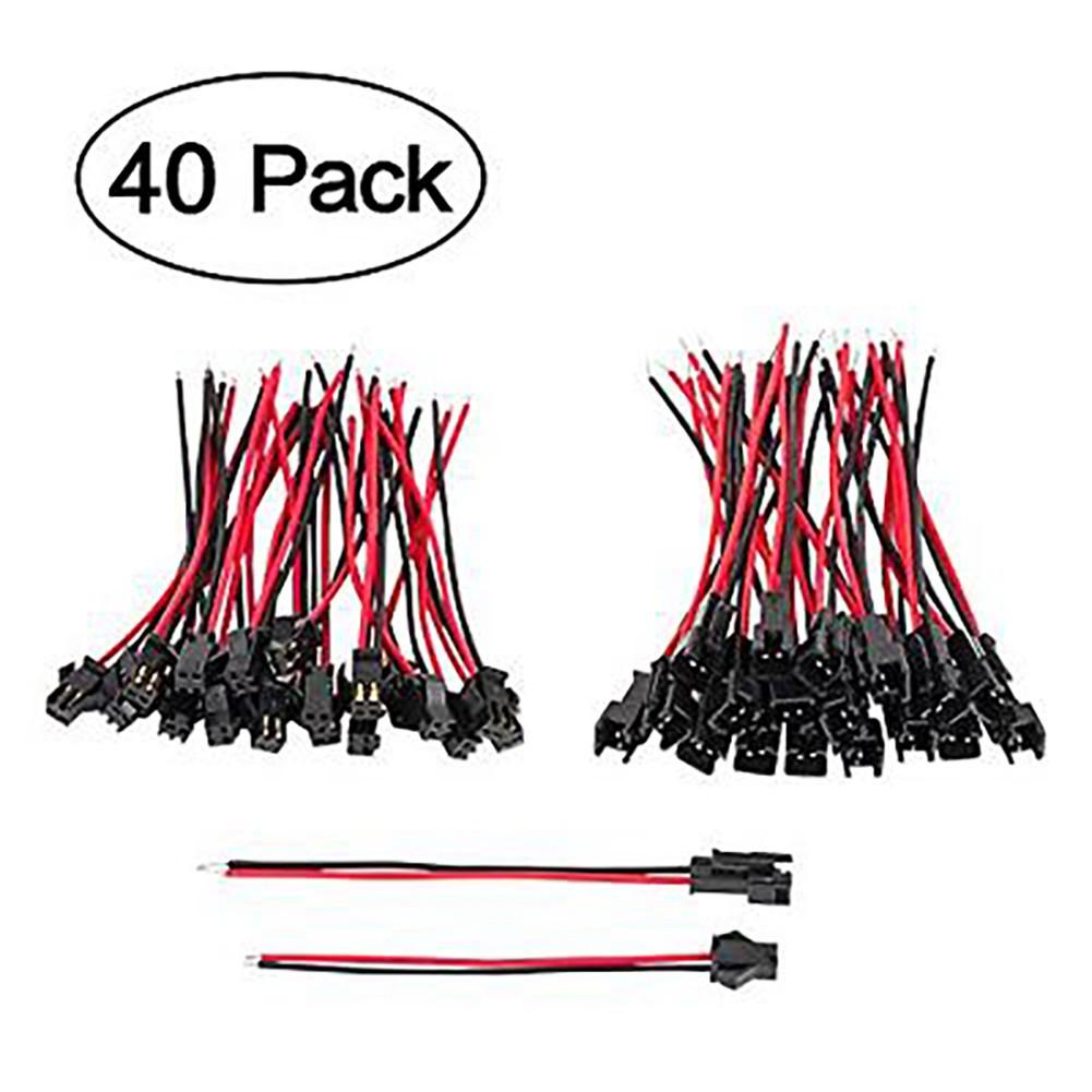 40pcs For JST SM connector SM 2Pin  Plug male to bus connector