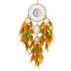 3D Rotating Colorful Owl Dreamcatchers Windchimes with Feathered Wall Hanging Decoration for Bedroom and Living Room
