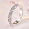 Korean Style Women's Double Row Rhinestone Open Ring