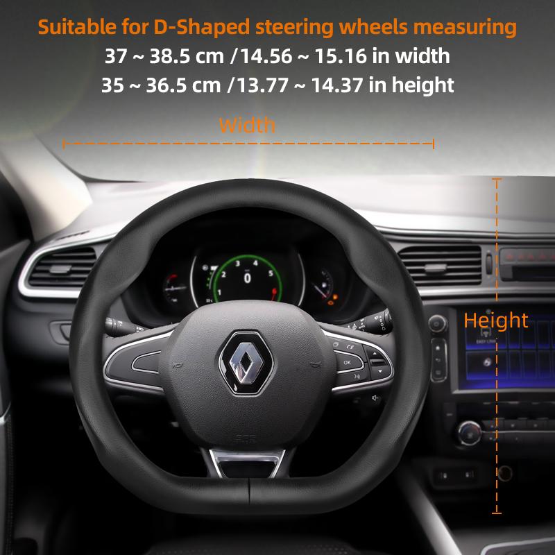 ZKMD1 Suitable for Renault Ultra-Thin Breathable Leather Steering Wheel Cover Suitable for Megane 3 2 4 Clio4 5 Captur Trafic