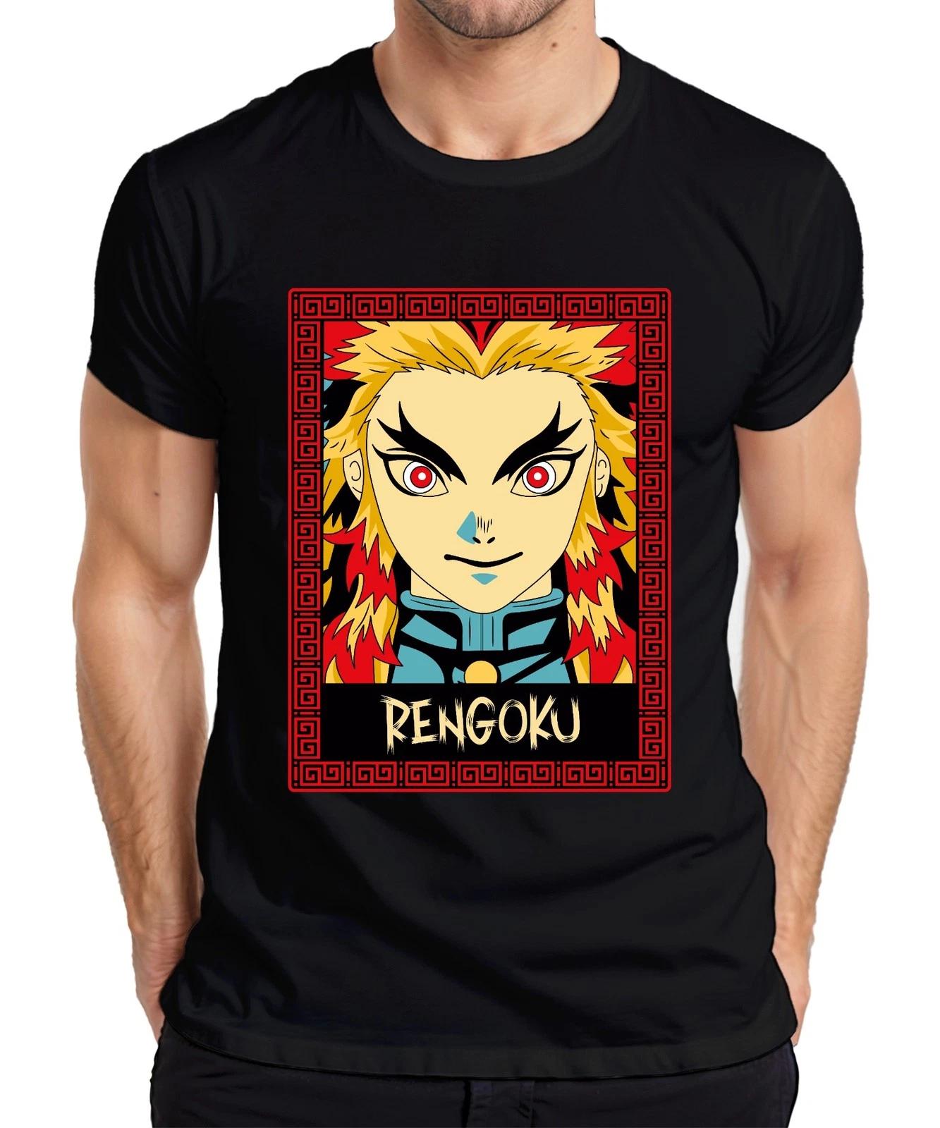 RENGOKU Kyojuro Demon Slayer Anime Flamme Geschenk Sammler Herren T-Shirt S