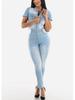European American Slim-Fit Casual Waist-Cinching Jumpsuit Jeans Skinny Pants