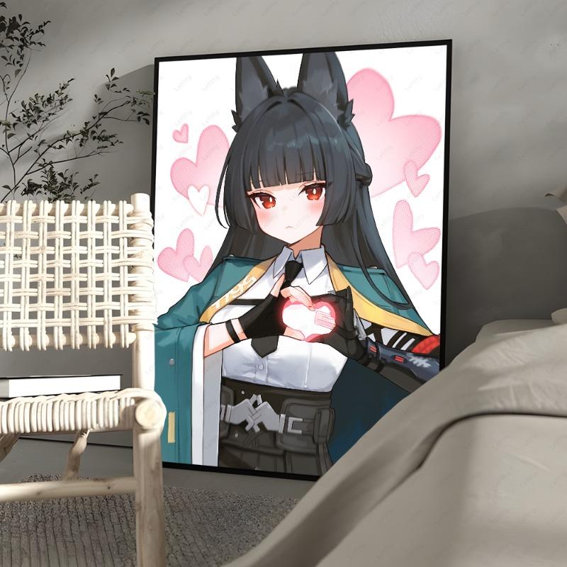 Hoshimi Miyabi Zone Zero Kawaii Girl Poster Sticky Wall Art Printing Waterproof Home Living Bed Room Bar Hallway Aesthetic Decor