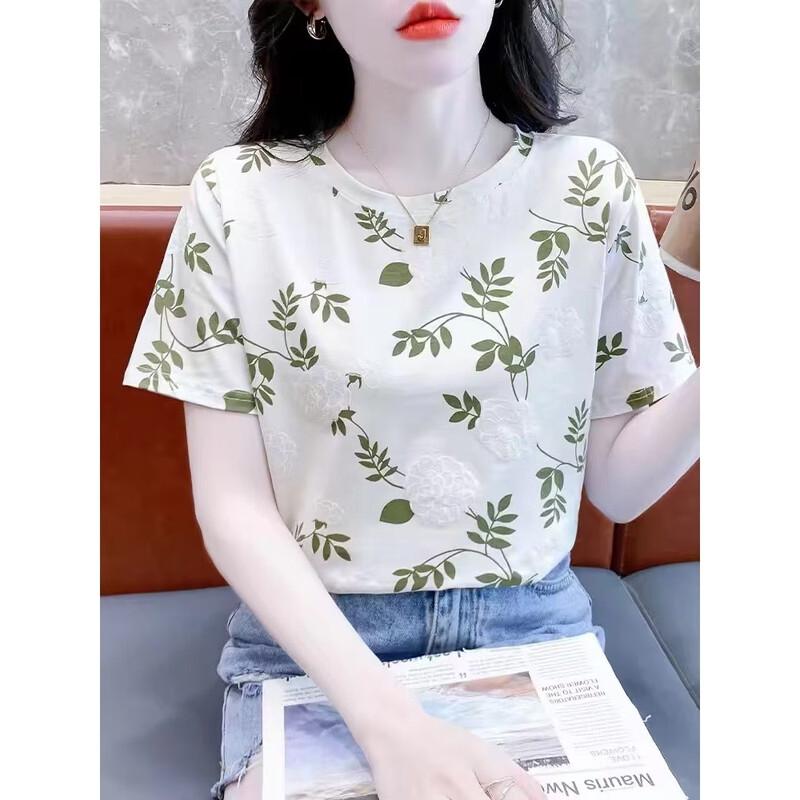 La Chapelle Women's Floral Print Short Sleeve T-Shirt