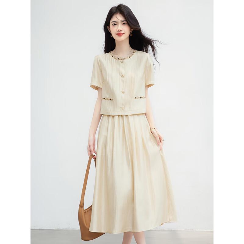 Women's Short-Sleeve Shirt & Skirt Two-Piece Set