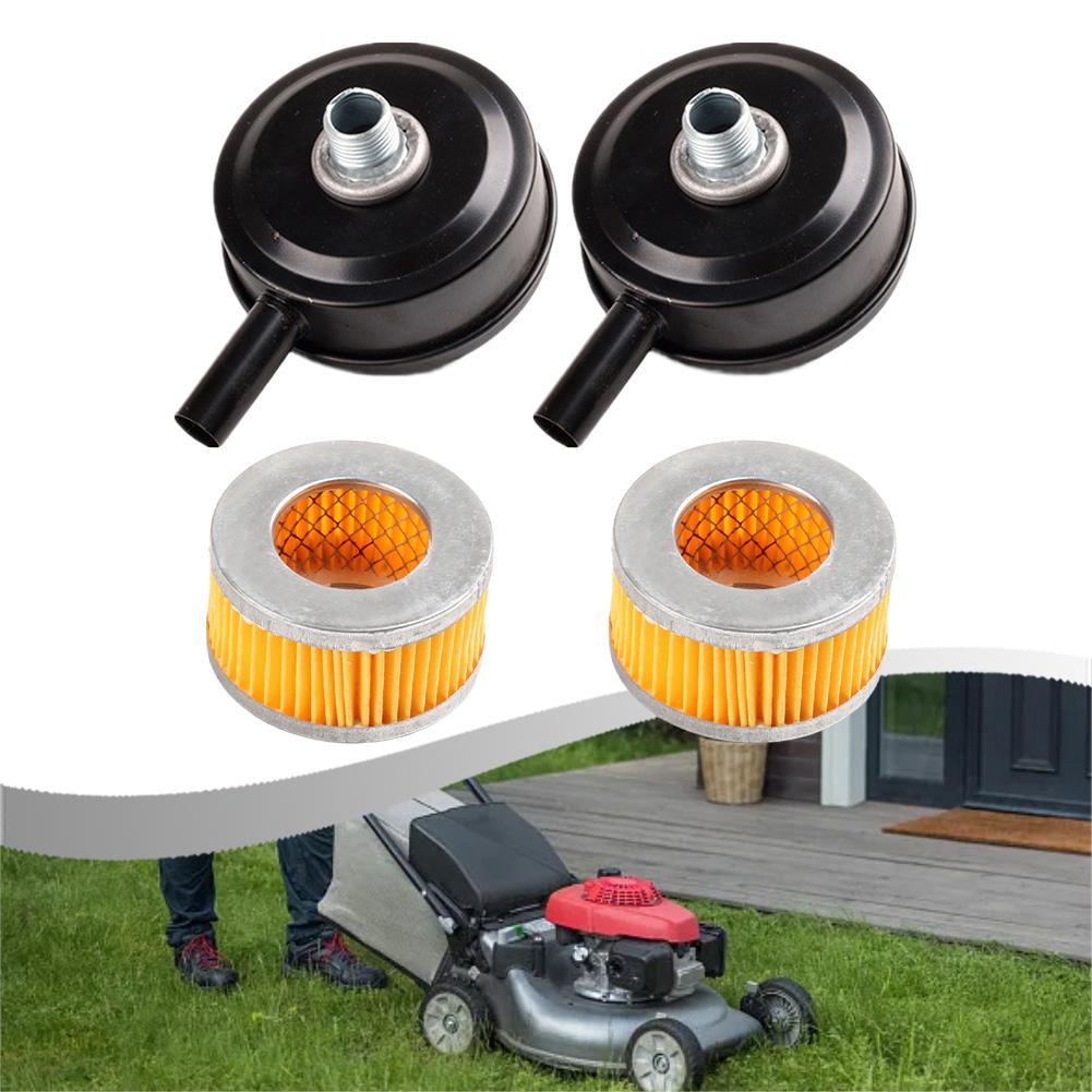 Air Compressor Muffler and 20mm Intake Filter 2 Set for Piston Compressors Noise Reduction and Clean Air Intake System Upgrade