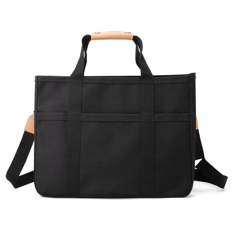 Enkel Canvas Tote Bag Dame Ensfarget Skulderveske Crossbody-veske Studentklasser Bokveske Underarmsveske