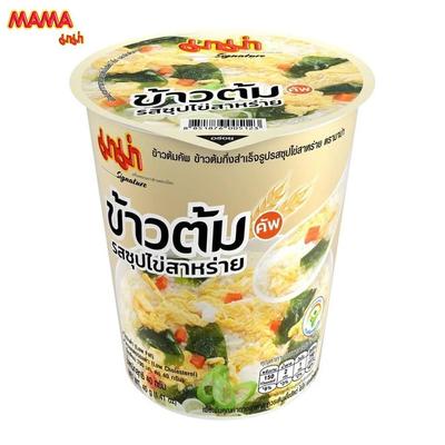 MAMA Cup Instant Rice Soup Egg Seaweed Flavour 40 G X 6 Pcs - Thai