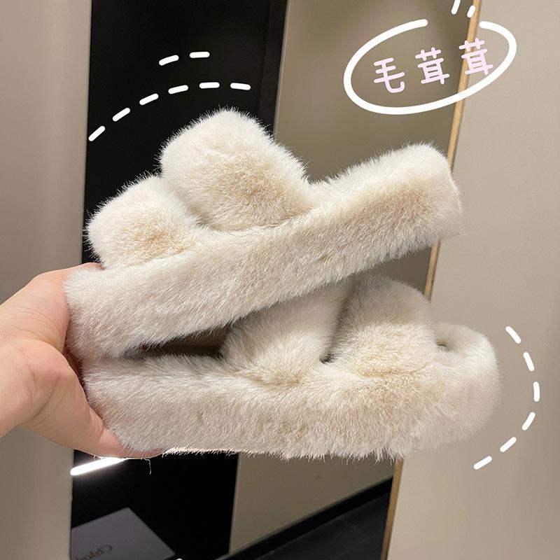 Thick-bottomed cotton drags, autumn and winter new trendy slippers