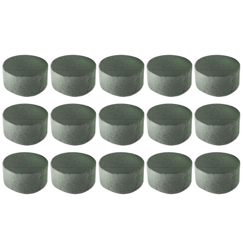 M-Modern-Floral Foam, 15 PCS Round Dry Floral Foam Blocks, Green Blocks For Artificial Flowers, Great For Flower
