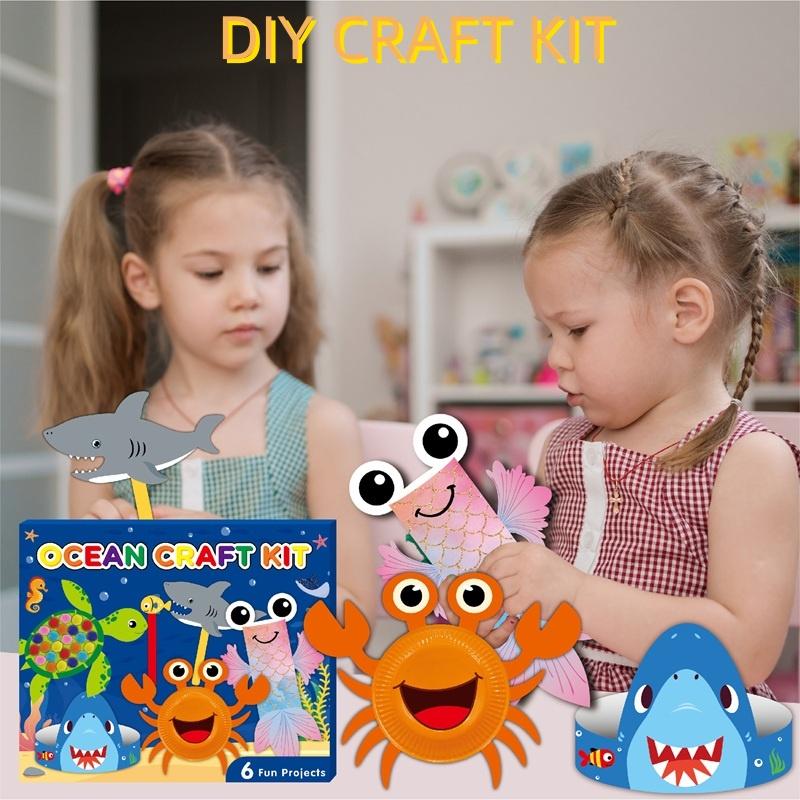 Children's Handmade Craft Ocean-themed Cartoon Origami 6 Themes DIY Puppets Wool Ball Collage DIY Assembly Toys