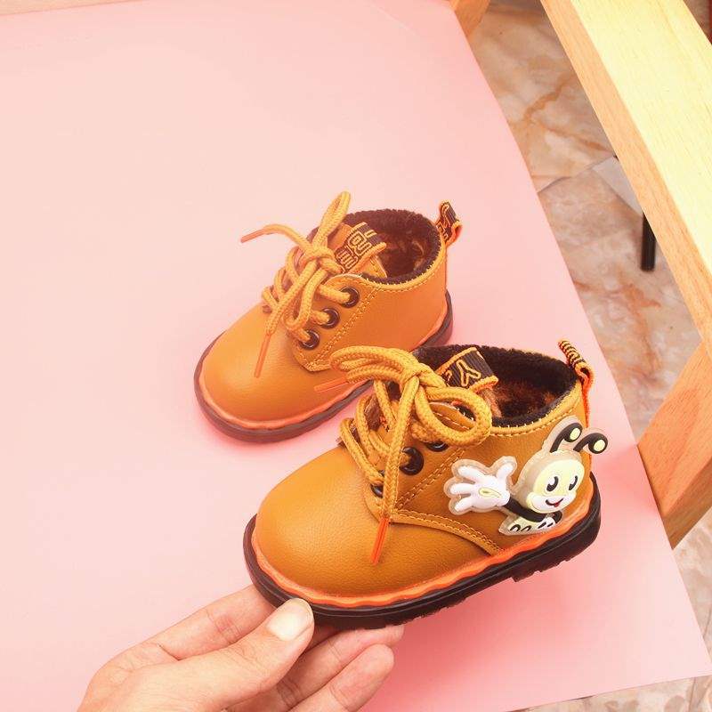 

1-2-3 years old winter cotton shoes piled thickened toddler shoes snow shoes non-slip anti-kick baby shoes warm shoes 16 yards/inner length 11.5cm