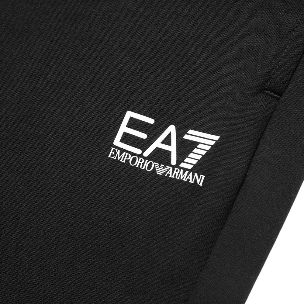 Emporio Armani EA7 FW24 Core Identity Series Solid Logo Print Cuffed Knit Joggers Men bottoms Black 8NPP66-PJVRZ-1200