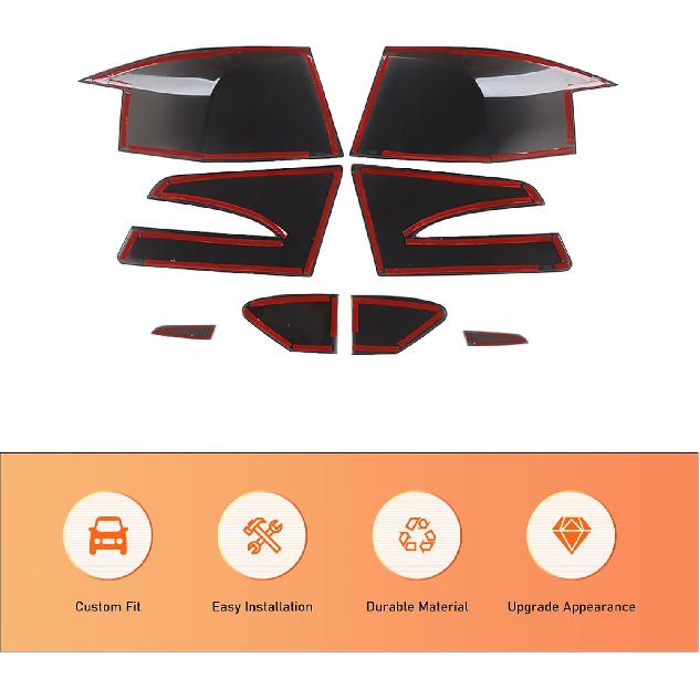 Car Rear Tail Light Cover Compatible with Tesla Model S 2012-2021 Smoked Taillight Shell Trim Cover Tail Light Lamp Cover Guard Trim Frame Protect