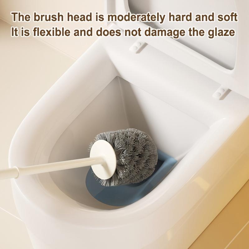 Cute Cartoon Penguin Toilet Brush Set, Wall-mounted Long Handle Cleaner with Holder, No-dead-angle Bathroom Cleaning Tool