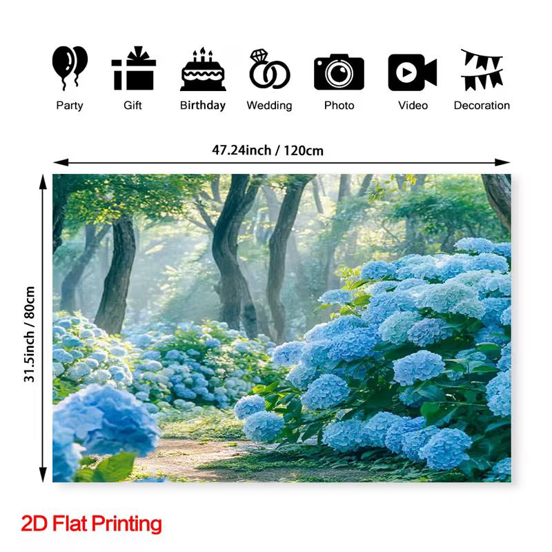 2D Enchanted Forest Tapestry, Nature Themed & Birthday Party Decoration 47.2x31.5inch/120*80cm