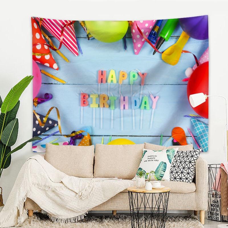 Aertemisi Happy Birthday Gift Tapestry Wall Hanging Art for Bedroom Living Room Decor College Dorm Party Backdrop