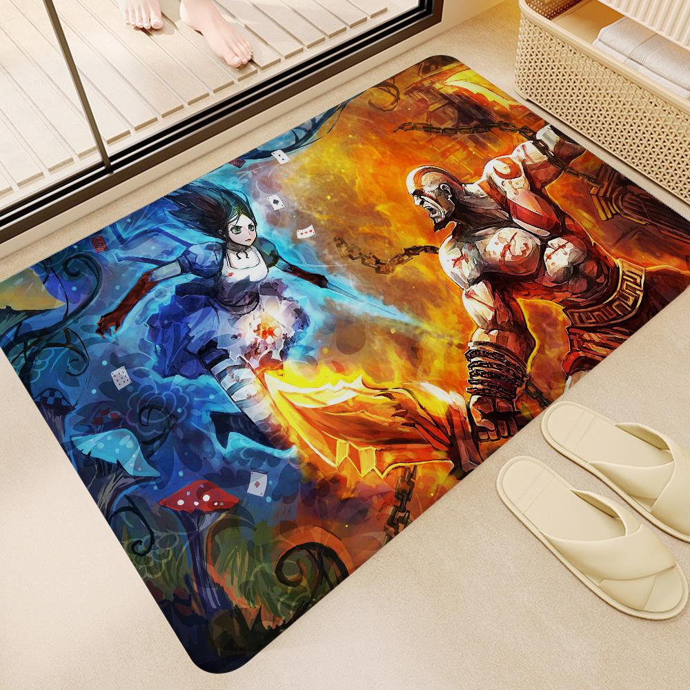 God Of War Video Game Kitchen Mat Cheaper Anti-slip Modern Living Room Balcony Printed Modern Home Decor