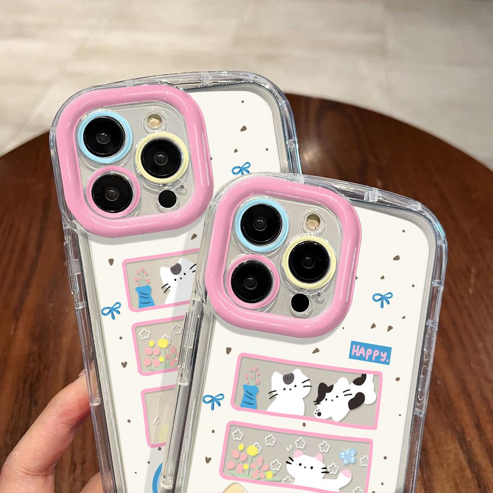 Mobile Phone Cases for iPhone 11 13 XR 15 Pro Max 12 14 Pro Max Case iPhone 16 7 Plus 8 Plus XS Max Cartoon Pattern Anti-drop Protection Shockproof