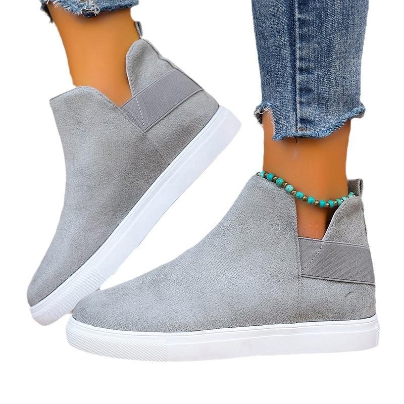 Large Size Casual Shoes for Women 2025 Autumn and Winter New European and American Flat Bottom Low Top Elastic Band Loafers for Women