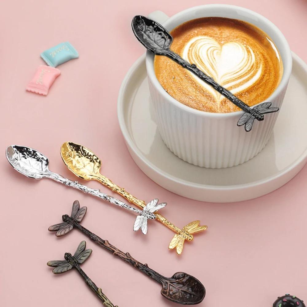 

Zinc Zinc Zinc Alloy Dragonfly Coffee Spoon Twig Design Teaspoon Cutlery Dessert Spoon Pudding Style E