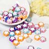 Pack of 100 Waterproof Loose Spacer Bead Acrylic Heart/Flower/Butterfly Shaped Beads Creative Jewelry Accessories