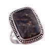 Natural Black Copper Turquoise Gemstone 925 Solid Sterling Silver Ring S.9 c3z06