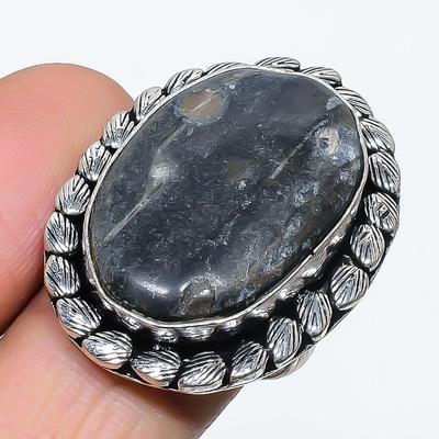 Picasso Jaspis Edelsten 925 Sterling Sølv Smykker Ring Størrelse 8.5